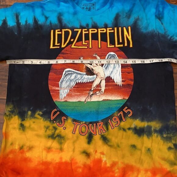 Led Zeppelin Tie Dye US Tour 1975 Reproduction Graphic Shirt - Picture 4 of 8